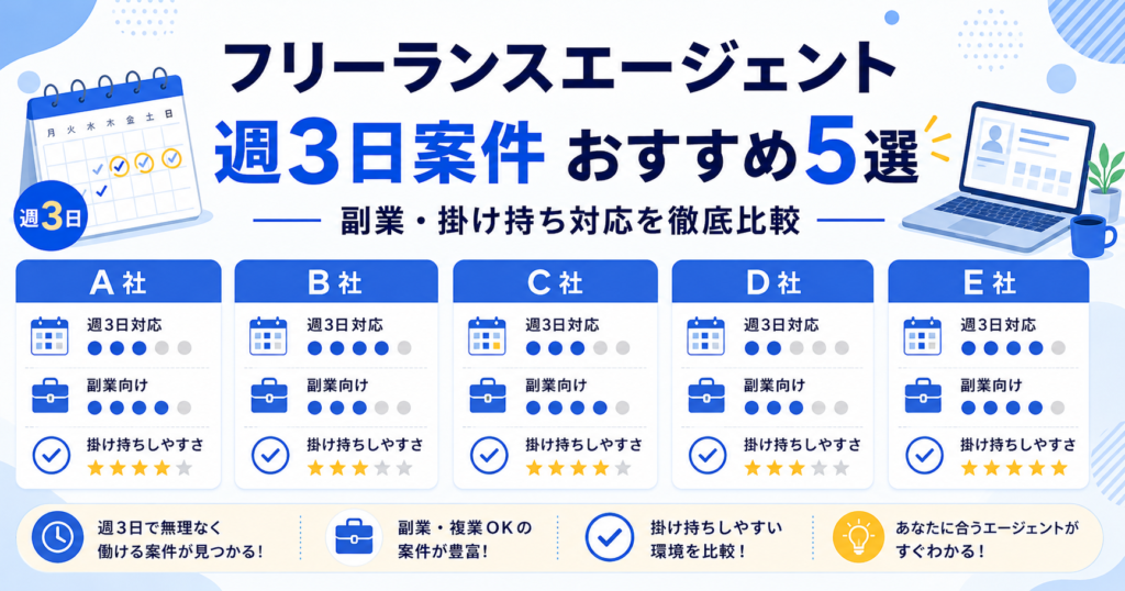 フリーランスエージェント 週3日
