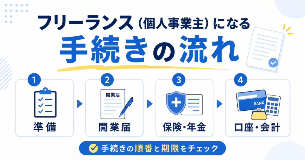 フリーランス 個人事業主 手続き 流れ
