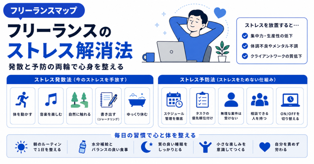 フリーランス ストレス 解消 方法