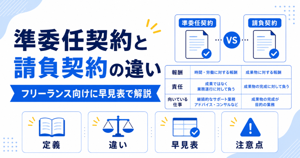 フリーランス 準委任 請負 違い
