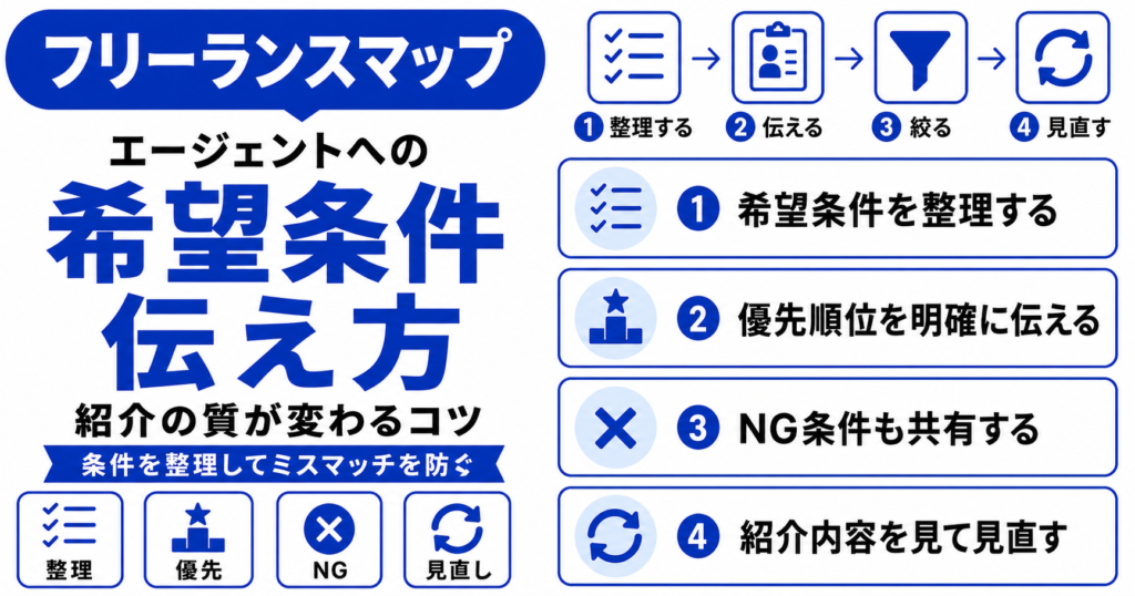 フリーランスエージェント 希望条件 伝え方